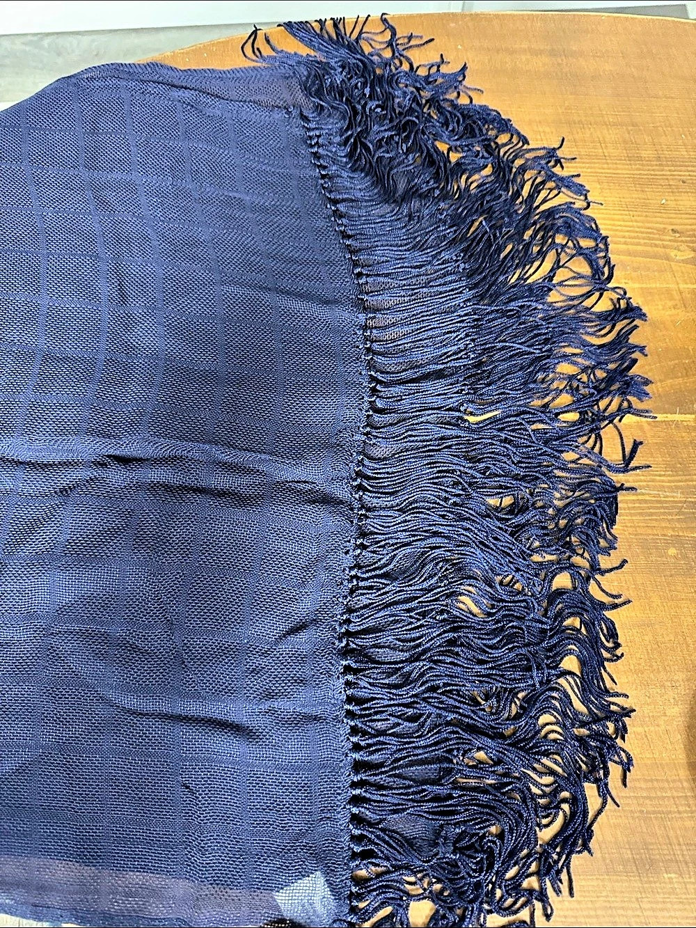 First Issue Fringe Scarf in Blue NWT